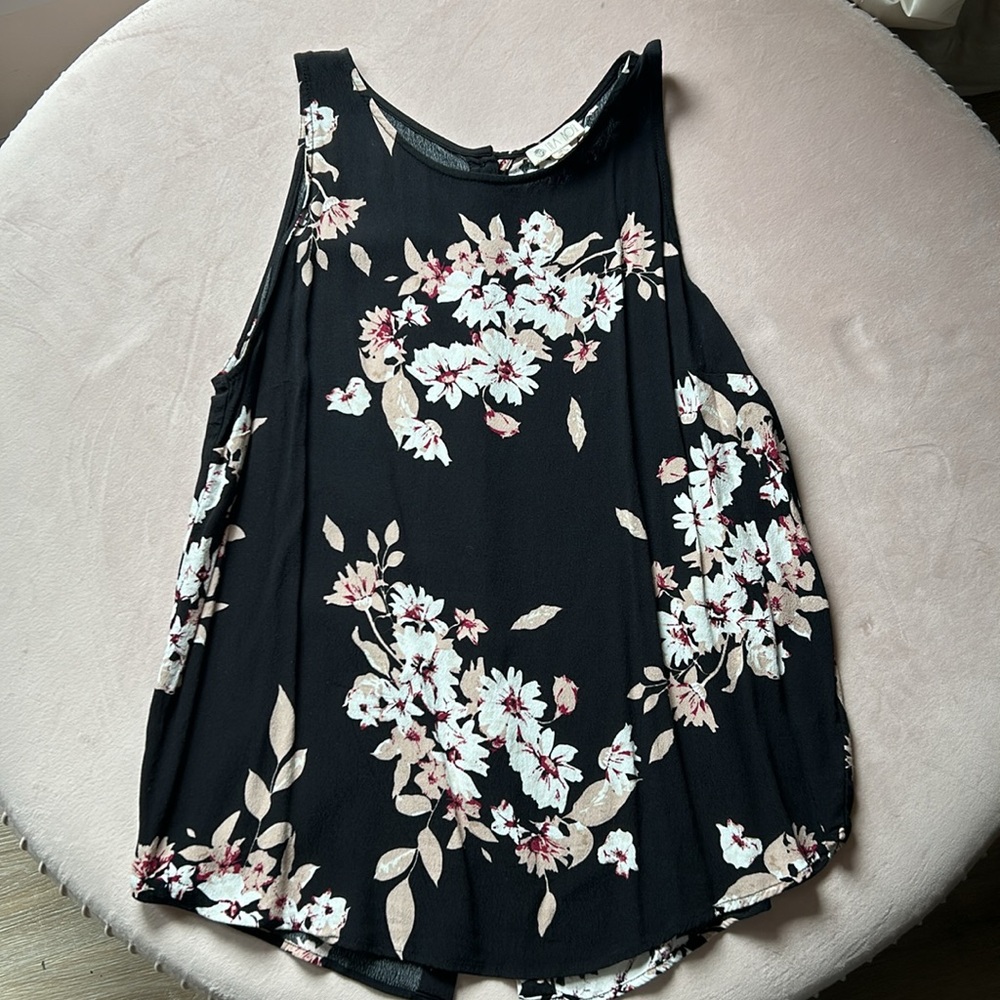 Lila Rose Floral Tank Top Button Down